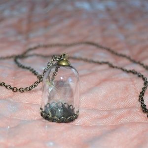 24" Necklace Dandelion Seed Pendant Boho Festival